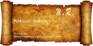 Maksai Robin névjegykártya